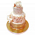 Свадебный торт с цветами из мастики - 3 яруса