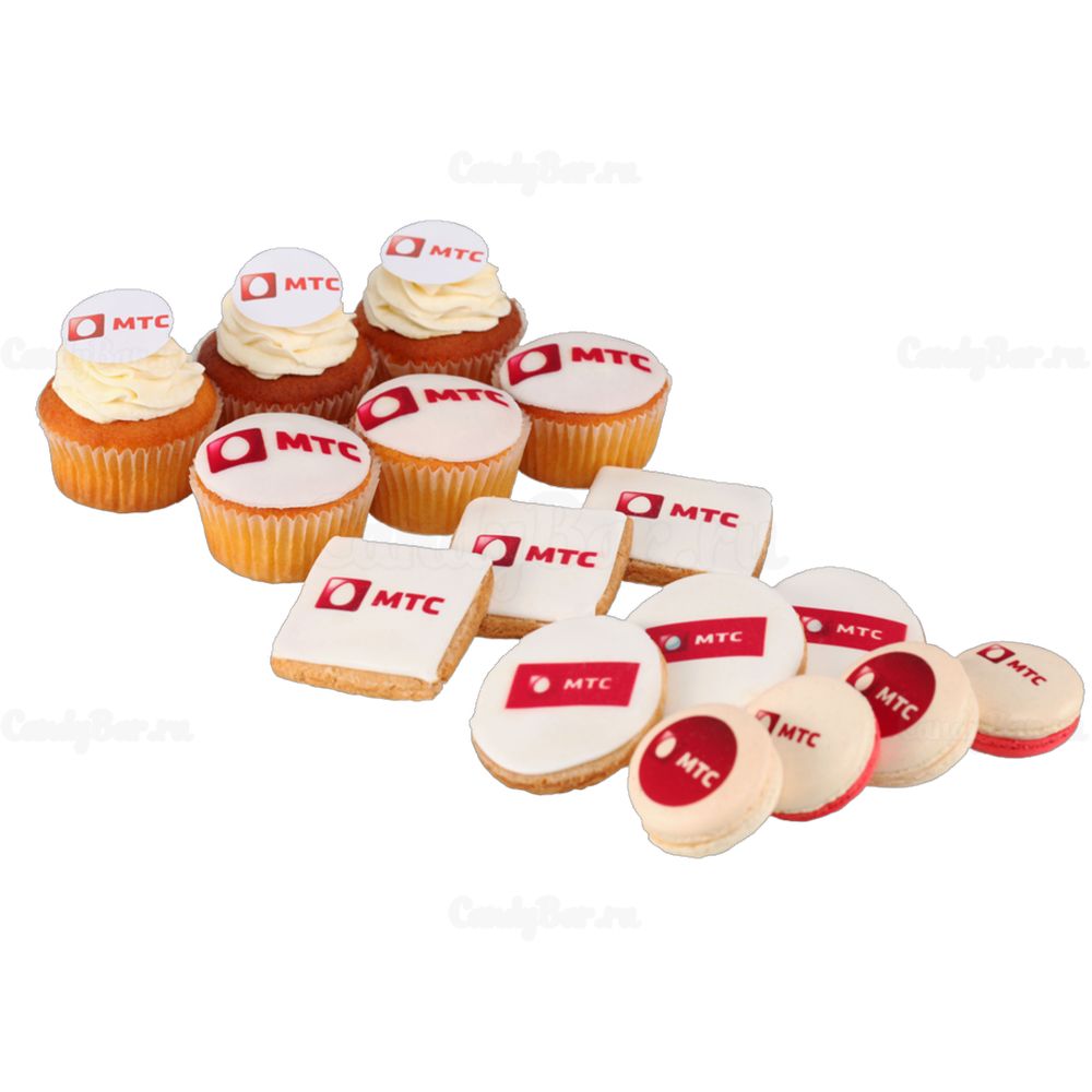Сладкие корпоративные подарки от МТС - десерты и упаковка с логотипом