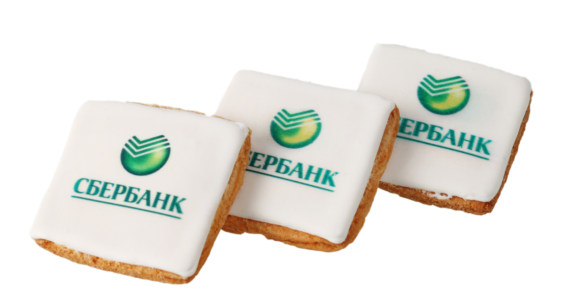 Корпоративные подарки от Сбербанка - макаруны и упаковка с логотипом