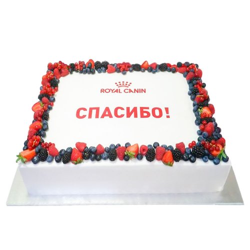 Торт с логотипом и ягодами Royal Canin