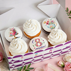Капкейки - С 8 марта 6 шт