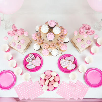 Комплект из 58 десертов и декора - розовый