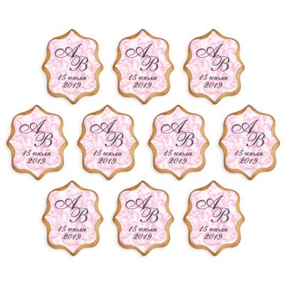 Печенье на свадьбу розовое