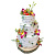 Торт на свадьбу с цветами и кремом - 3 яруса
