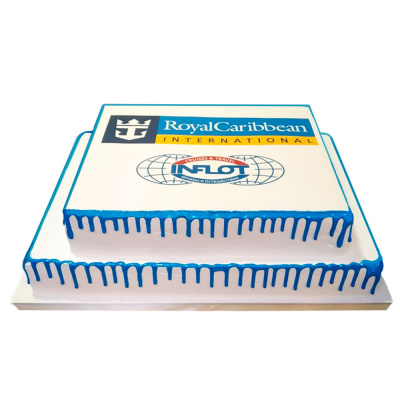 Торт двухъярусный с логотипом Inflot