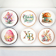 Набор капкейков "С праздником Светлой Пасхи!" 6 шт