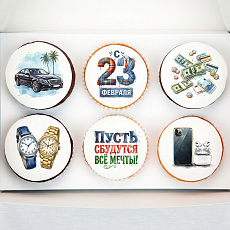 Капкейки "Мечты в реальность" на 23 февраля 6 шт