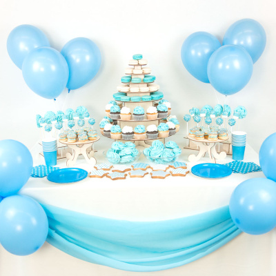Комплект из 149 десертов и декора - голубой
