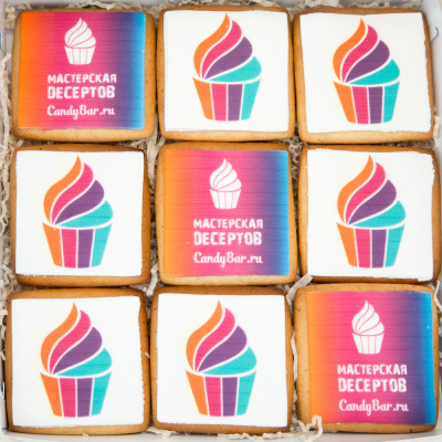 Имбирные сладости ручной работы: печенье с логотипом компании