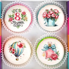 Макаруны с 8 марта 4 шт