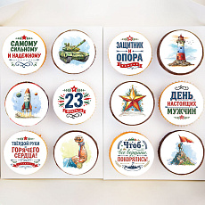 Капкейки - 23 февраля с мастикой 12 шт