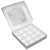 Коробка 16 макарун квадратная с окном белая 23х23