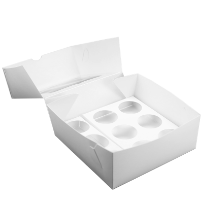 Коробка на 9 капкейков белая с окном