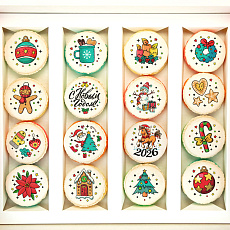 Набор макарун "Новогоднее поздравление" - 16шт.