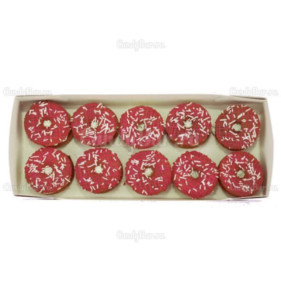 Пончики красные вишневые